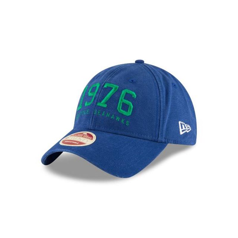 NFL Seattle Seahawks Established Team Front 9Twenty Adjustable (MZH4850) - Blue New Era Caps